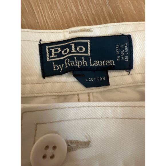 Ralph Lauren Polo 100% White Cotton Classic 67 Chino Cargo Shorts Mens 42 - Picture 2 of 8
